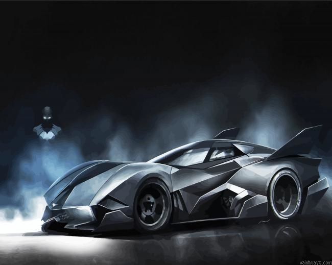 Batmobile Batman Car Painting By Numberss.png