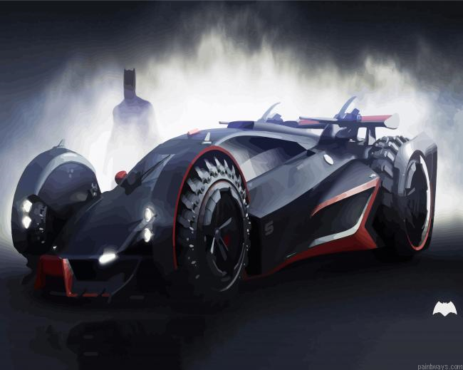 Batmobile Car Painting By Numberss.png