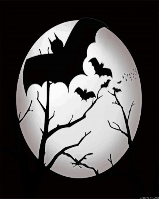 Bats Silhouettes Painting By Numberss.png