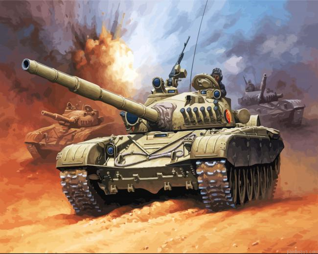 Battle Scene Tank Painting By Numberss.png