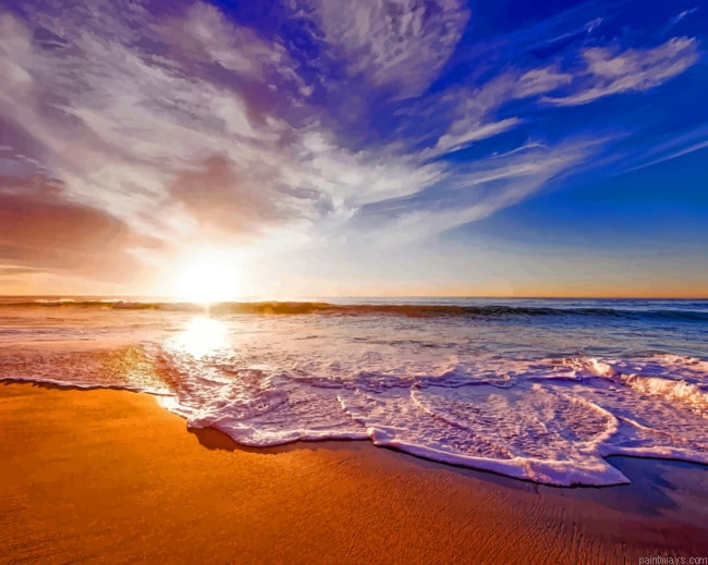 Beach View Seascapes Painting By Numberss.png
