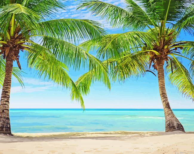 Beach With Palm Trees Painting By Numberss.png