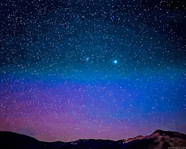 Beautifu Sky With Stars New Painting By Numberss.png