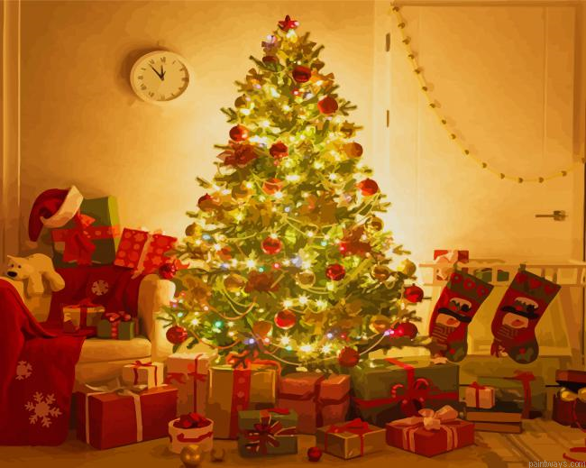 Beautiful Christmas Tree New Painting By Numberss.png