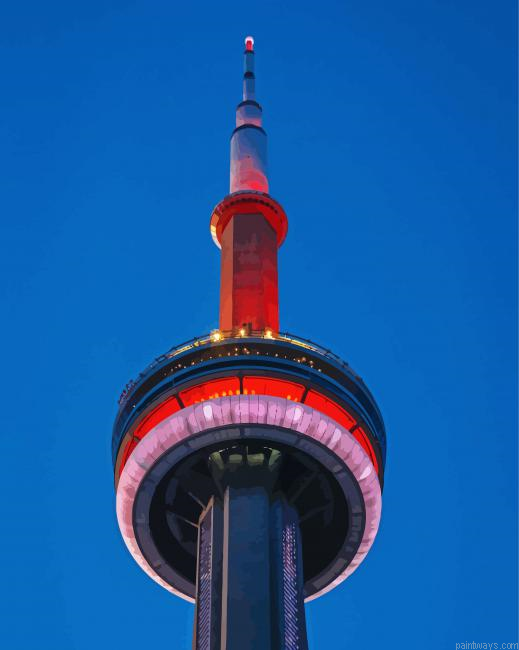 Beautiful Cn Tower Painting By Numberss.png