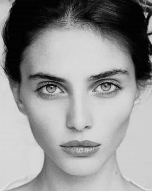 Beautiful Girl Black And White New Painting By Numberss.png