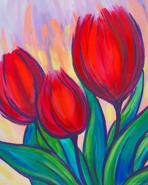 Beautiful Red Tulip New Painting By Numberss.png
