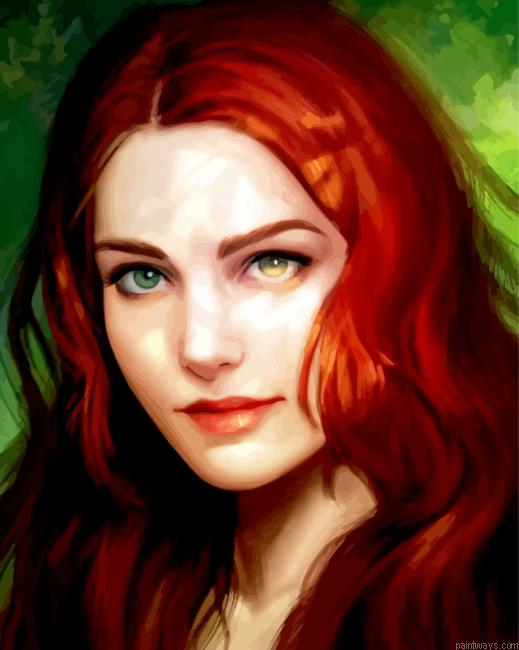 Beautiful Redhead Lady Painting By Numberss.png