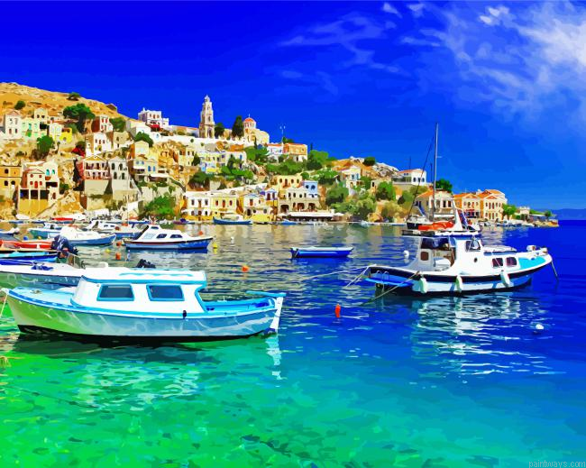 Beautiful Symi Island Painting By Numberss.png