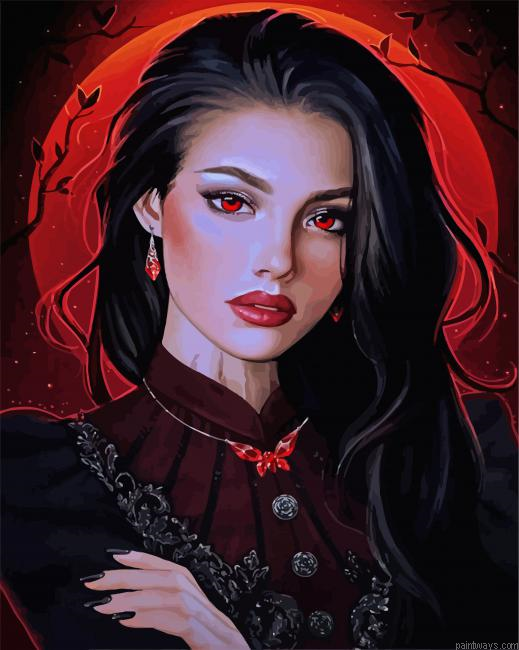 Beautiful Vampire Lady Painting By Numberss.png