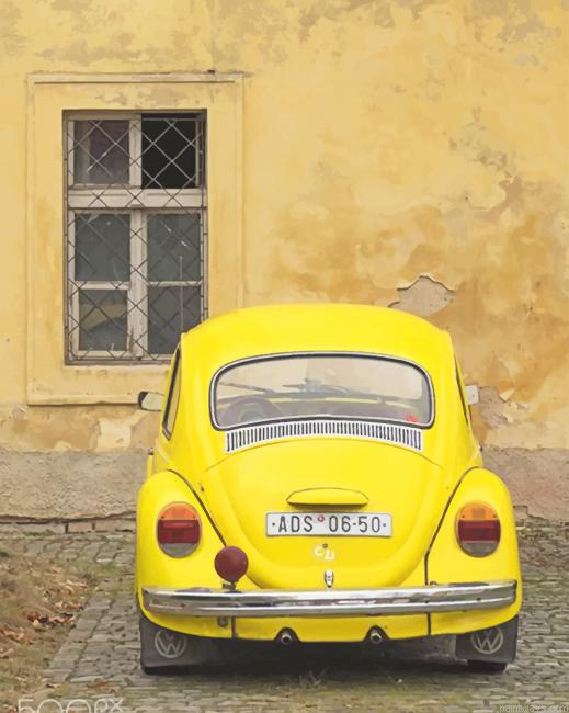 Beautiful Yellow Car New Painting By Numberss.png