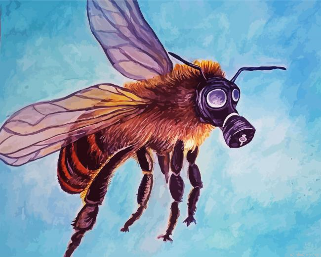 Bee With Gas Mask Painting By Numberss.png