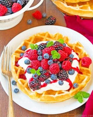 Belgian Waffle With Fruits Painting By Numbers.png