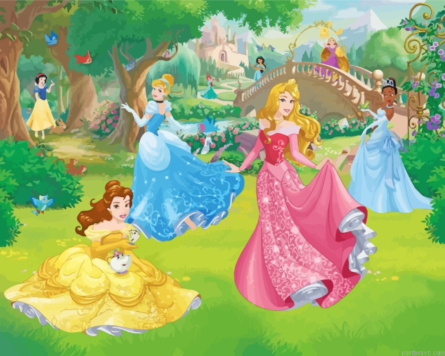 Belle And Princesses Painting By Numberss.png