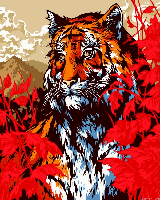 Bengal Tiger Illustration Painting By Numbers.png
