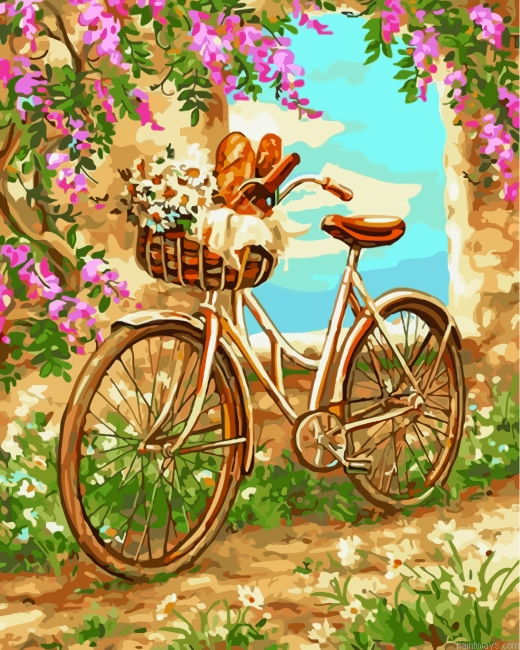 Bicycle With Flowers Painting By Numbers.png
