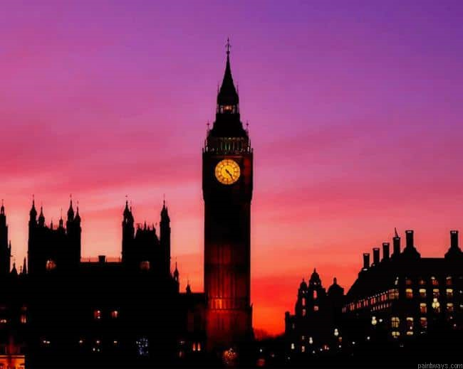 Big Ben London Silhouette New Painting By Numberss.png