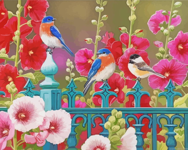 Birds And Flowers Painting By Numbers.png
