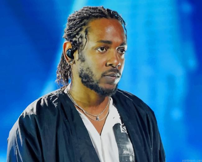 Black American Rapper Kendrick Lamar New Painting By Numberss.png