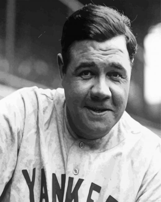 Black And White Babe Ruth Painting By Numberss.png