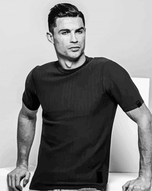 Black And White Cristiano Ronaldo Painting By Numberss.png