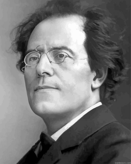 Black And White Gustav Mahler Painting By Numberss.png
