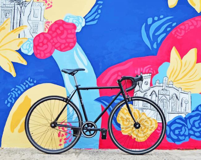 Black Cycle In Colorful Wall New Painting By Numberss.png