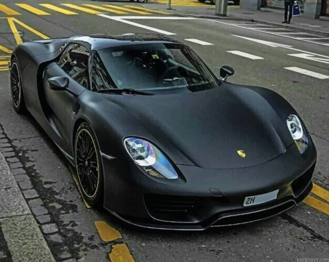 Black Porsche 918 Engines Painting By Numberss.png