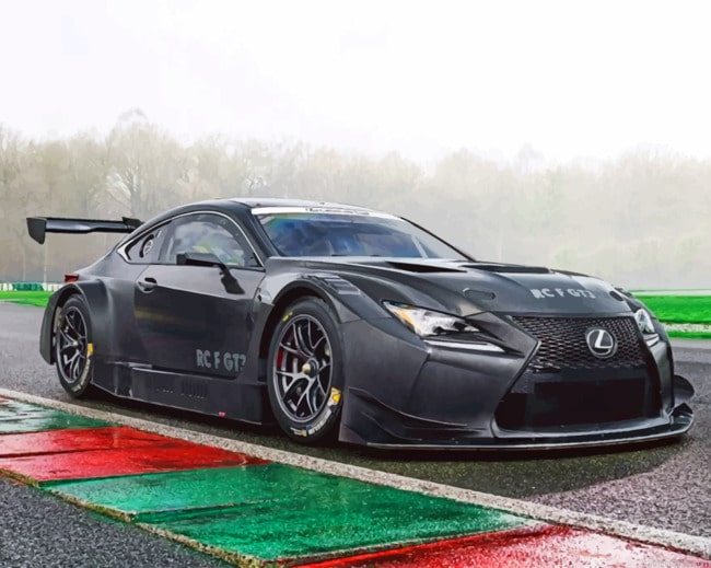 Black Racing Car Painting By Numberss.png