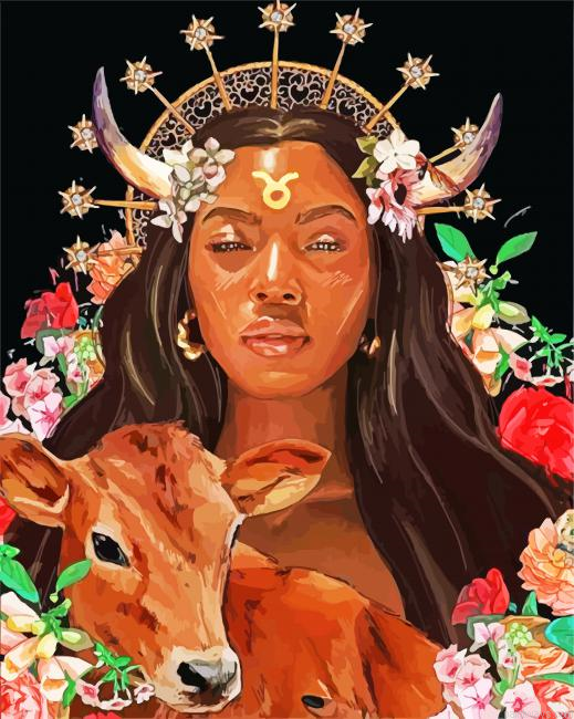 Black Taurus Lady Painting By Numberss.png
