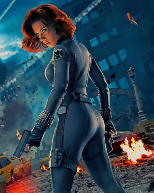 Black Widow Avengers New Painting By Numberss.png