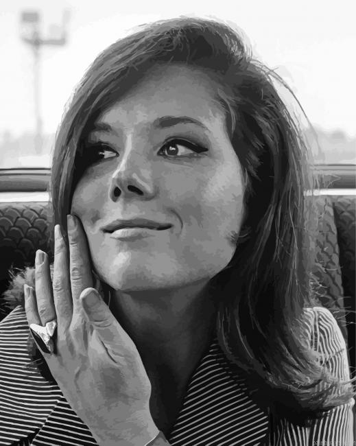 Black And White Actress Diana Rigg Painting By Numberss.png