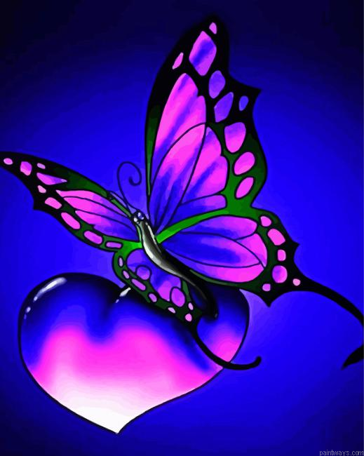 Blue Butterfly Heart Painting By Numberss.png