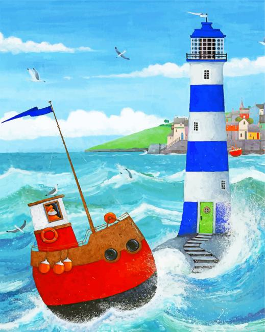 Blue Lighthouse Painting By Numbers.png