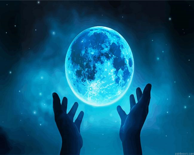 Blue Magical Moon Painting By Numberss.png