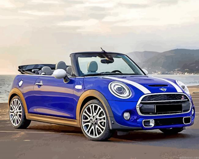 Blue Mini Cooper Car Painting By Numberss.png