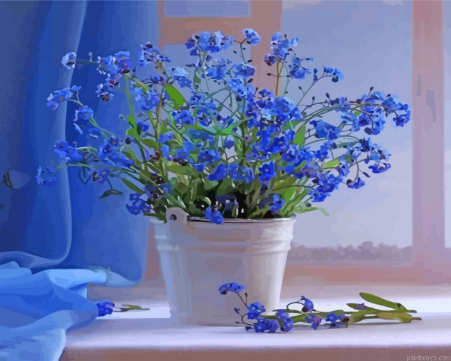 Blue Plants Bucket Painting By Numberss.png
