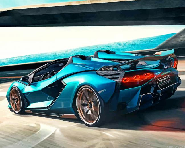 Blue Racing Car Painting By Numberss.png