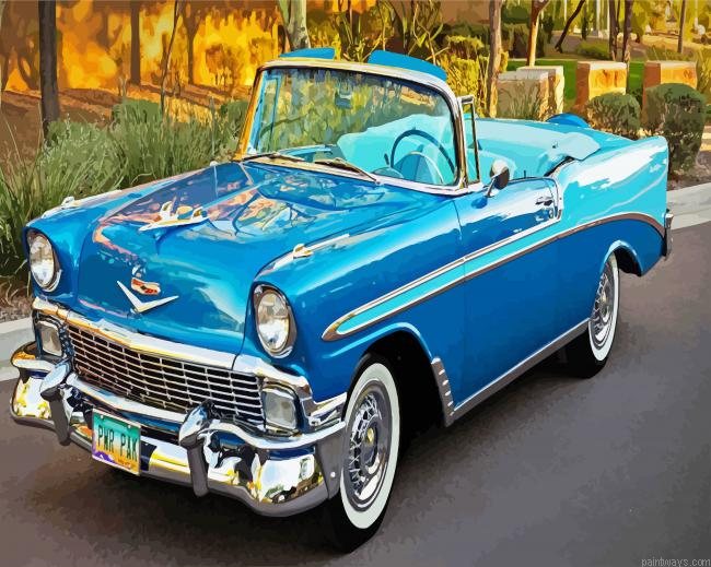 Blue Retro Chevrolet Painting By Numberss.png