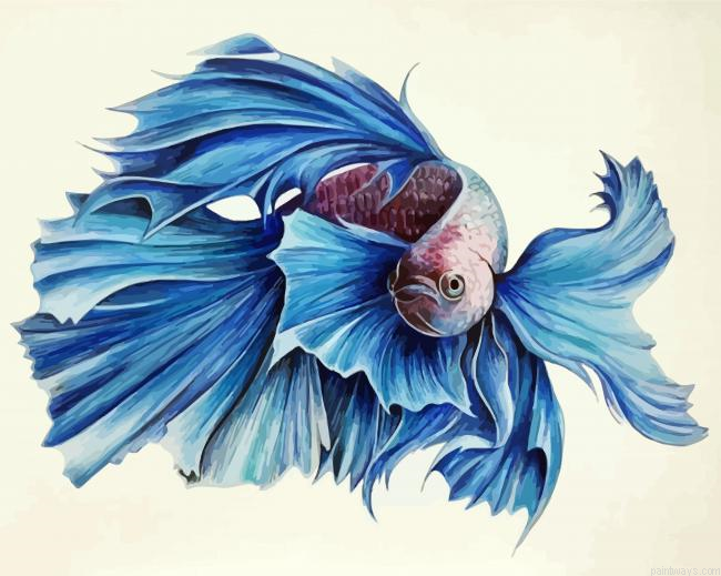 Blue Siamese Fish Painting By Numberss.png