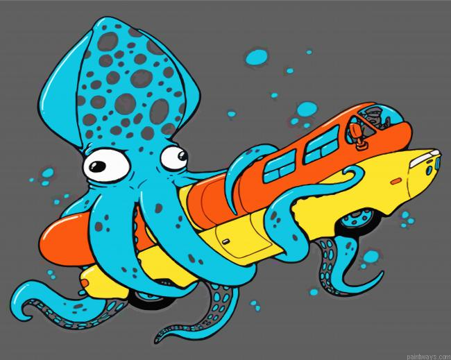 Blue Squid Painting By Numberss.png