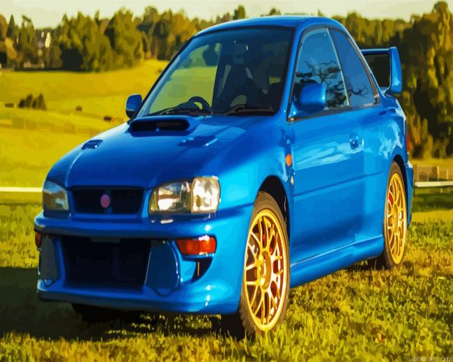 Blue Subaru Car Painting By Numberss.png