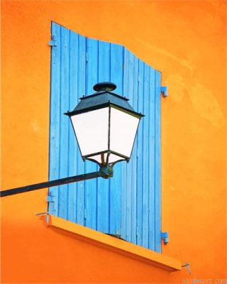 Blue Window And Lantern Painting By Numbers.png