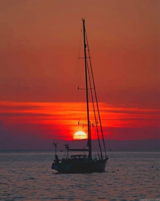 Boat In Sea Painting By Numberss.png