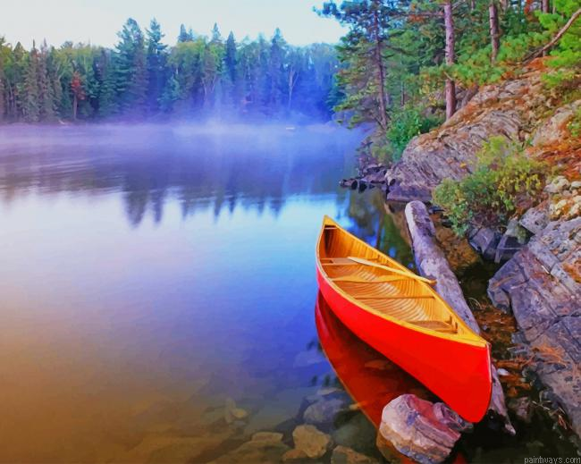 Boat On Lake New Painting By Numberss.png