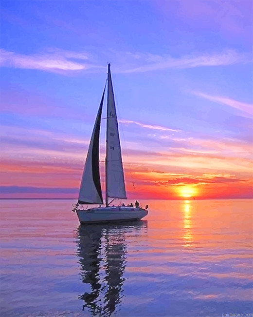Boat Sunset New Painting By Numberss.png