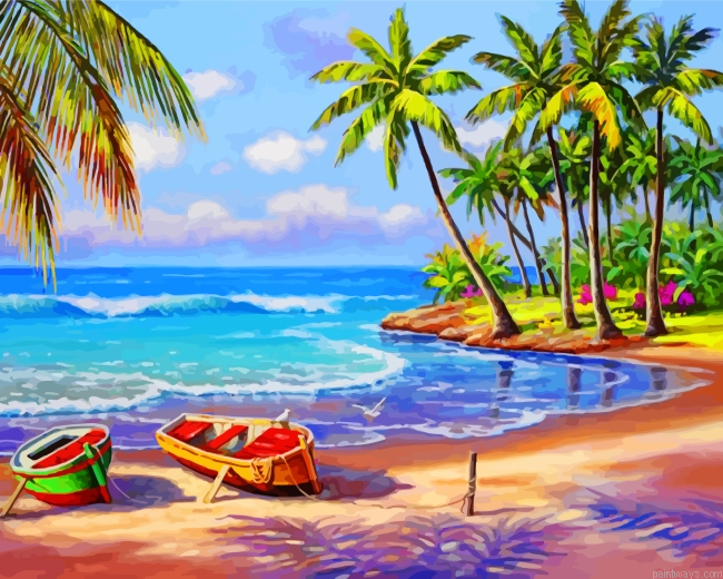 Boats By Beach Painting By Numbers.png