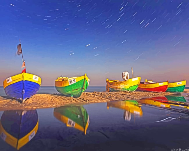 Boats In Rain Painting By Numberss.png