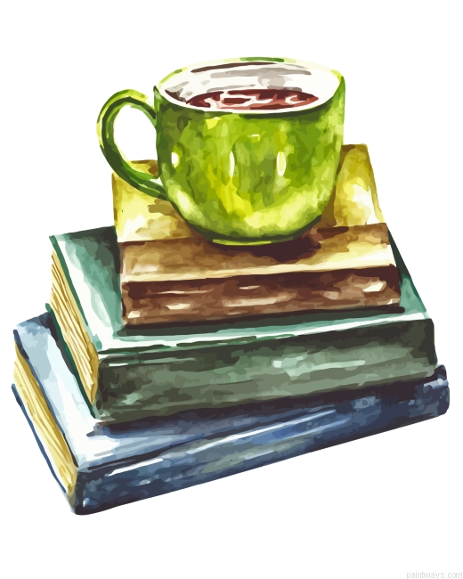 Books And Coffee Painting By Numbers.png