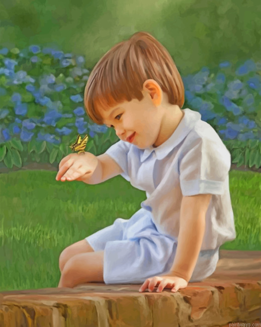 Boy And Butterfly Painting By Numbers.png